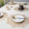 Tafelmatten wasbare ronde placemats mat isolatie plastic dineren bruiloft feest bloem ontwerp niet -slip keuken accessoires