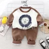 Spring Baby Boys Girls Casual Full Kids Cartoon Lion T-Shirt Pants 2Pcs/Sets Infant Cotton Clothing Children Fashion Tracksuit