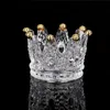 Creative Crystal Crown Glass Ashtray European Crafts Candlestick Ornaments vaxprydnader förvaringslåda grossist