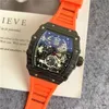 AAA Herrmode Sports Watch Designer Brand Skeleton Dial 43mm Quartz Silicone Strap Multi-Color Military Analog Clock Montel Luxury