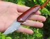 Ny fickfolkkniv VG10 Damascus Steel Blade Rosewood rostfritt stålhandtag Bollbärande EDC Mini Small Gift Knives