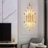 Wall Lamps Lamp LED Gold Crystal Modern Living Room Background El Aisle Simple Bedroom Bedside Light