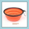 Dog Bowls Feeders Collapsible Pet Feeding Bowl Slow Food Water Dish Feeder Sile Foldable Choke For Outdoor Travel 9 Colors To Choo Otyco