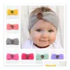 Hair Accessories Baby Girls Wool Crochet Headband Knit Hairband With Button Decor Winter Newborn Infant Ear Warmer Head Headwrap 14 Dhvcs