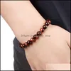 Hebras de cuentas Pulsera de cuentas de piedra de ojo de tigre ajustable Yoga Lava Difusor de aceite esencial Pulseras trenzadas Brazalete Curación Nc Otw5H