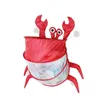 Boîtes de rangement Sac de jouets de bain Conception visuelle Gain de place Grande ouverture Dessin animé Crabe Tenture murale Porte-baignoire avec ventouse