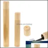 Annan hemlagringsorganisation Portable ADT Travel Tooth Brush Holder Natural Bamboo Eco Friendly Tube Case toalettartiklar D OTUPK