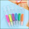 Hodowcy 6 kolorów nowość pielęgniarka igła w kształcie strzykawki znacznik rozświetlacza marker Pens Pens School School Supplies Wll186 Drop d otqvj
