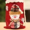 Juldekorationer Creative Santa Claus Snowman Deer Wine Bag Cartoon Xmas Bottle Cover Merry Decor for Home Happy Year 2022