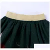 Roupas de roupas garotas de Natal de manga longa e vestido de gaze bebê bebê oneck xmas white tops skirt terno infantil crianças roupas de criança dhonp