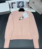 22SS Sweater Kadınlar Sonbahar Crewneck Stripes Moda Uzun Kollu Kadınlar Üst düzey Jakar Hırka Örme Kazak Ceket Z3