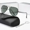 Heren buiten zonnebril luxe merkontwerper zonnebril voor man vrouwen metalen frame gehard glazen lens gepolariseerde bril door uv400