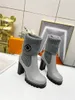 Designer Luxus Damen Runway Star Trail Line 20 Jahre PVC x Lederstiefel Ankle Boot Silhouette Booties Mit Originalverpackung