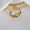 Klusterringar 925 Sterling Silver Wave Curve Gold Färg Oregelbunden elegant dubbelskikt för Women Party Jewelry
