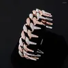 Bracelets de liaison bracelet masculin 25 mm Prong Baguette Curb chaîne de haute qualité glacée en zircone Hip Hop Rappeur de luxe bijoux de luxe
