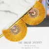 Dangle Earrings Tassel For Women Fashion Drop Jewelry Punk Hollow Carved Gold Plated Earring Bohemian Round Earings