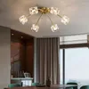 Plafonniers minimaliste LED cristal déco lampe en cuivre pour chambre étude chambre d'enfants salon moderne Lampara Techo