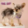 Hundehalsbänder Haustierzubehör für kleine Hunde Kawaii Perlenhalsband und Leine Set Anzug Chihuahua Yorkshire Katze Welpenbedarf