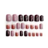 False Nails de alta qualidade 24pcs acrílico dicas falsas decoradas para a moda na série de unhas vermelhas série de Natal de Natal