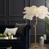 Stehlampen Nordic Wohnzimmer Straußenfeder Lampe Romantische Warme Hochzeit Schlafzimmer Harz Basis Tisch