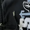 Спортивный костюм Trapstar Men Widcard Zip-черный / синий 1to1 Качественный вышитый спортивный костюм Красочный алфавит Женские брюки для бега Размеры ЕС XS-XXL