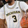 O basquete universitário veste personaliza Michigan Wolverines Jersey NCAA College Jon Teske Eli Brooks David Dejulius Colin Castleton Adrien Nunez Isaiah Fiversários