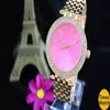 2018 Design de luxe en or rose femme diamant montres dames élégantes robes bracelet en acier boucle pliante montre-bracelet en cristal cadeaux pour 259h