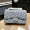 CC Bolsos de hombro Doble solapa para mujer Jumbo Bolso de diseñador Granulado Caviar Acolchado Bolsos de lujo Francés Oro / Plata Herrajes Estuche para llaves Monedero clásico Bolsas Sacoc