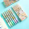 6pcs/set Kawaii Gel Pen Cute Cartoon Bear Szybkie suszenie Czarne Ink Press Pisanie pens