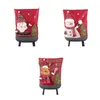 Крышка стулья мультфильм рождественский обеденный обложка кухня льняная льняная 3D Санта -Клаус Снежинка Антимакассар Слипковое покрытие для бара