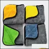 Cleaning Cloths Car Care Polishing Wash Towels Plush Microfiber Washing Drying Towel Strong Thick Polyester Fiber Cloth Wq321 Drop D Otetr