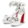Frauenkleiderschuhe High Chunky Heel Plattform Schuhe Designer Luxus Nieten Party Prom OG Qualität mit Box Größe 36-42