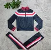 Survêtements pour femmes New Pink Black White Plaid Two Piece Sets Vintage Zipper jacket Cardigan Jogger Pants loisirs sports suit hoodies