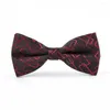 Bow Ties عالية الجودة التعادل الحرير Jacquard الشكل الهندسي الأسود الأحمر الأزرق bowtie الأعمال التجارية التخرج العادي