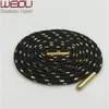 Weiou Sports boot laces metallic Shiny Gold shoelaces white black round glitter Bootlaces fun Sparkle Shoe lace Strings 120cm271U