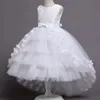 Flower Girl Dresses Weddings Sleeveless Tulle Party Dress For Kids Girls Lace Appliques Princess Ball Gown Pageant 403