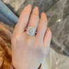 Cluster Rings Square Lab Diamond Finger Ring 925 Sterling Silver Party Wedding Band For Women Bridal Promise Engagement Jewelry Gift