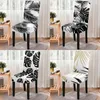 Chair Covers Nordic Style Palm Leaf Print Cover Home Decor Spandex Elastic Dinning For Restaurant Wedding Banquet