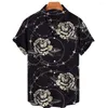 Men's Casual Shirts Hawaiian Shirt Men Clothing 2022 Summer Personality 3D Digital Printed Big Gold Chain Short-sleeved-shirt Men's