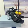 Designer-Luxus-Damen-Sandalen aus Satin mit Kristallen, Riemchen-High-Heel-Flatfrom-Sandale mit Box-Staubbeutel