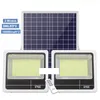 Projecteur solaire LED Double tête appliques extérieures étanches projecteurs pour cour jardin rue avec télécommande