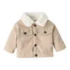 Jackor 2022 Barn täcka Autumn Winter Boy Suit Girl Clothes Baby Corduroy outkläder kläder Småbarn barnkläder 0-3y