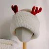 Berets Mode Frauen Winter Hüte Warme Baumwolle Gestrickte Elch Horn Weihnachten Outdoor Kalt Stricken Hut