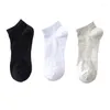 Men's Socks 3 Pairs All-cotton Low Cut Sweat Absorbing Short Cylinder Pure-color Thin Low-Help No Show