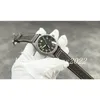 Top New Mens Watch 40mm Ref.327006 Chiffres Arabes Noirs Cadran Affichage de la Date Automatique Mécanique Acier Inoxydable Cuir Watchbandbusiness for Men Wristwatch