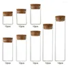 Storage Bottles 12pcs Mini Small Tiny Clear Cork Stopper Glass Vials Jars