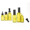 Vorratsflaschen 5-100 ml Leere Tropfflasche Gelbes ätherisches Öl Glas Flüssigkeit Brauner Tropfen für Massagepipette Nachfüllbar