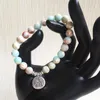 Strand Bracelet Pour Femmes Hommes Yoga Mala Perles Bracelets Poignet 8mm Rond Lotus Pendentif