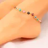 Cavigliere Cavigliera per uomo Donna Gioielli Catena a maglie color oro Bracciale alla caviglia con smalto multicolore per occhi Bijoux