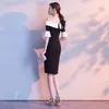 Vêtements ethniques Personnalité élégante Slim Sexy Off épaule Robe de haute qualité Soirée de style chinois Amélioration QipaoVestidos Taille S-XXXL